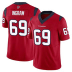 BIPIHUC H.Texans #69 Ed Ingram Player Red Limited Vapor F.U.S.E. Home Game Stitched Jerseys