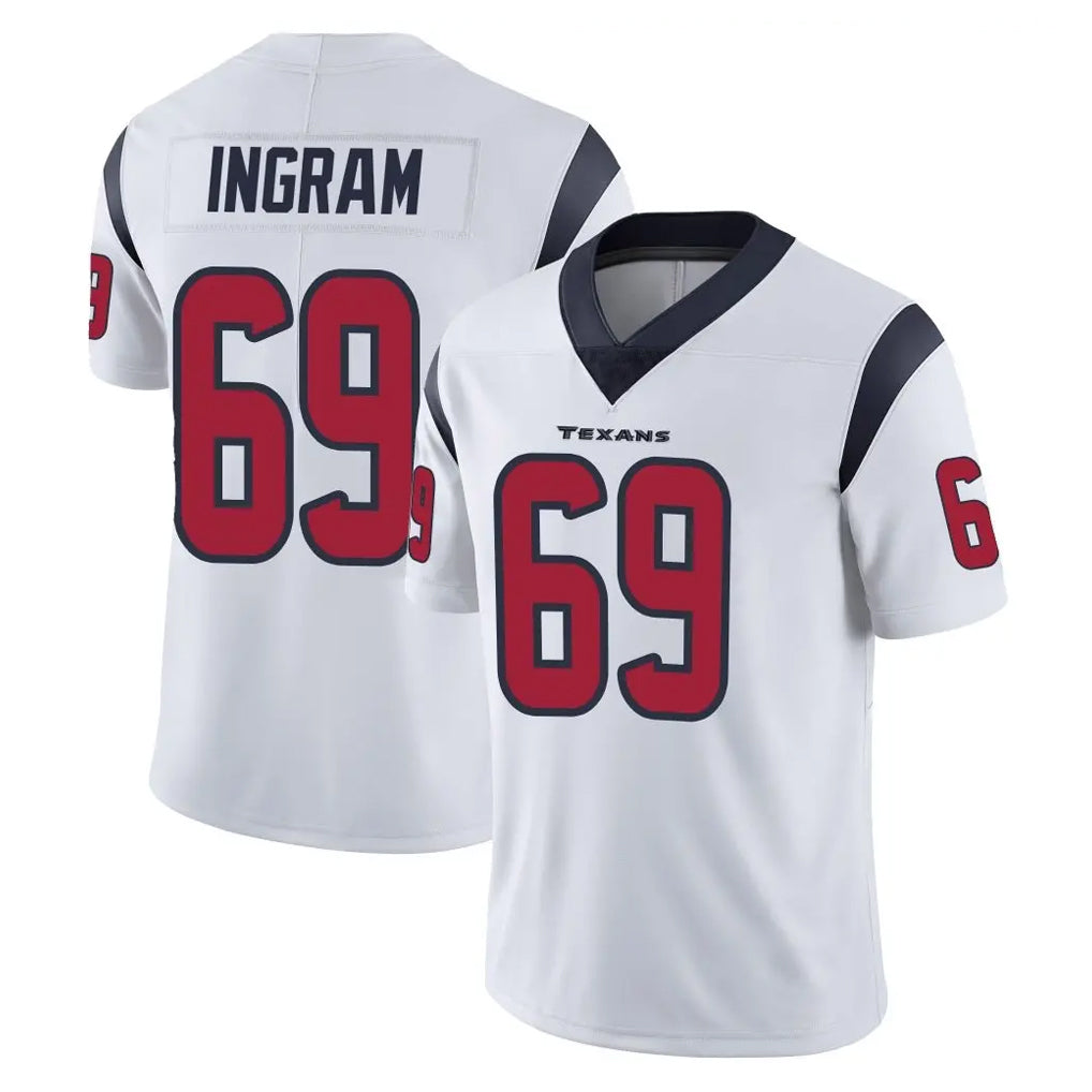 BIPIHUC H.Texans #69 Ed Ingram Player White Limited Vapor Untouchable Home Game Stitched Jerseys