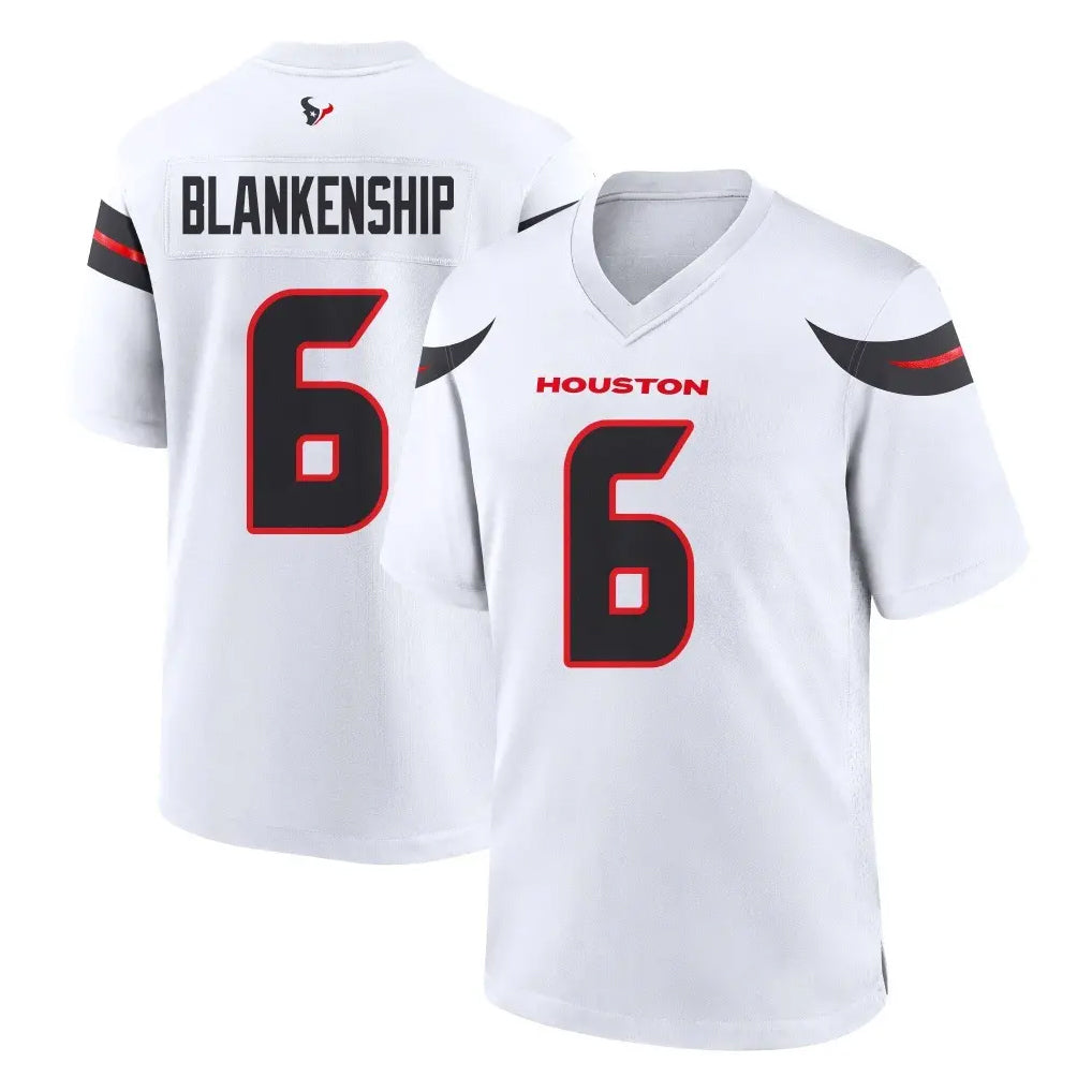 BIPIHUC H.Texans #6 Reed Blankenship Player White Home Game Stitched Jerseys
