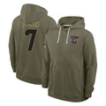 BIPIHUC H.Texans #7 CJ Stroud Player Olive Salute to Service Pullover Hoodies Limited Stitched Jerseys