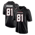 BIPIHUC H.Texans #81 Jayden Higgins Player Carbon Black Fashion Home Game Stitched Jerseys