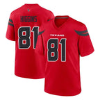 BIPIHUC H.Texans #81 Jayden Higgins Player Red Alternate Home Game Stitched Jerseys