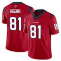 BIPIHUC H.Texans #81 Jayden Higgins Player Red Limited Vapor F.U.S.E. Home Game Stitched Jerseys
