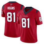 BIPIHUC H.Texans #81 Jayden Higgins Player Red Limited Vapor F.U.S.E. Home Game Stitched Jerseys