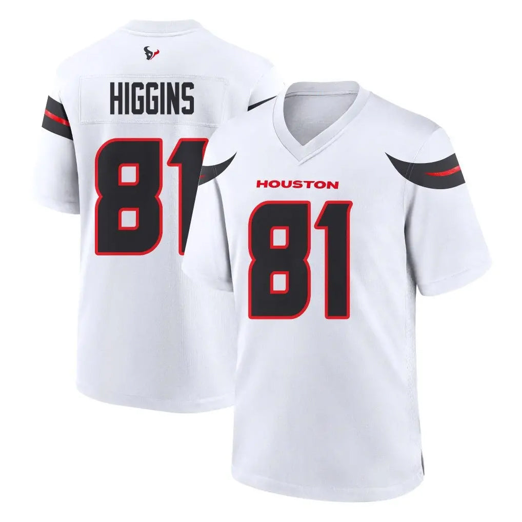 BIPIHUC H.Texans #81 Jayden Higgins Player White Home Game Stitched Jerseys
