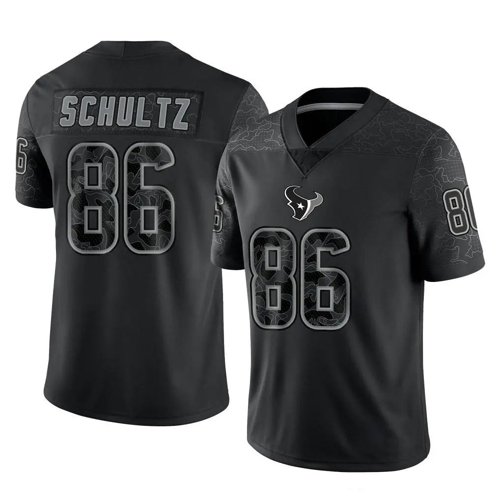 BIPIHUC H.Texans #86 Dalton Schultz Player Black Reflective Limited Game Stitched Jerseys