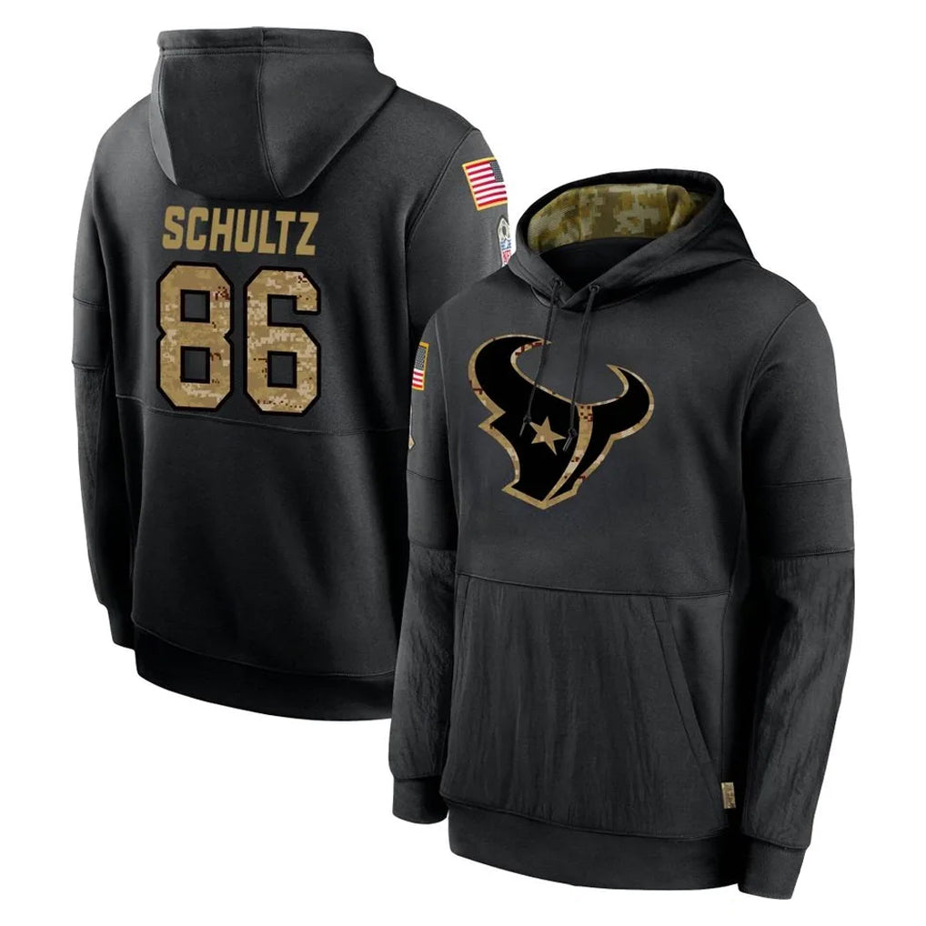 BIPIHUC H.Texans #86 Dalton Schultz Player Black Salute to Service Hoodies Limited Game Stitched Jerseys