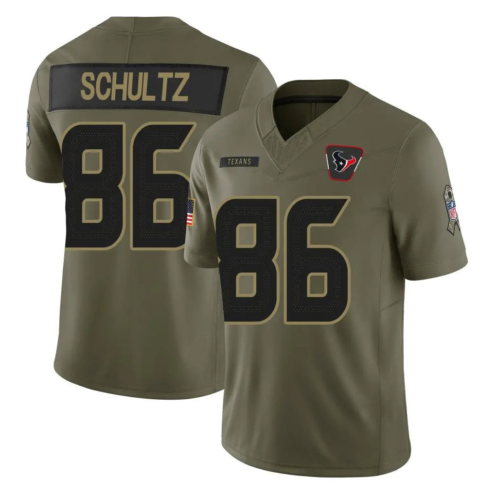 BIPIHUC H.Texans #86 Dalton Schultz Player Olive 2025 Salute To Service Limited Game Stitched Jerseys