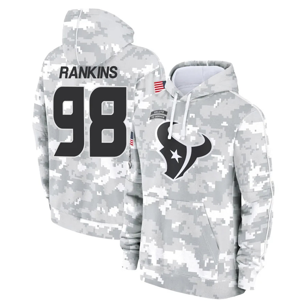 BIPIHUC H.Texans #98 Sheldon Rankins Player Arctic Camo Salute to Service Hoodies Limited Game Stitched Jerseys