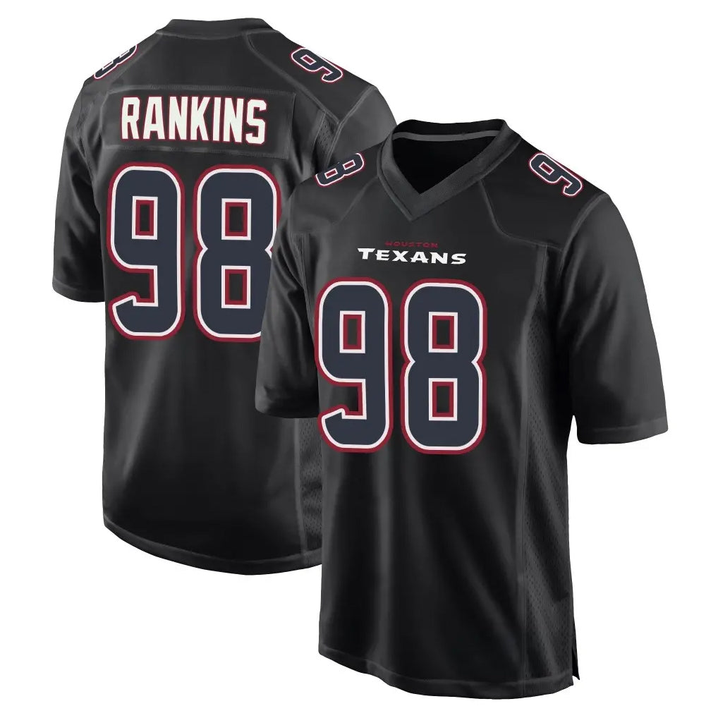 BIPIHUC H.Texans #98 Sheldon Rankins Player Black Fashion Home Game Stitched Jerseys