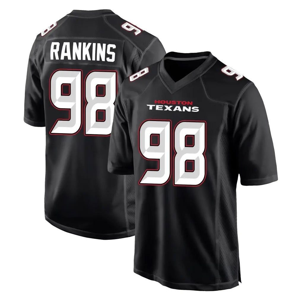 BIPIHUC H.Texans #98 Sheldon Rankins Player Carbon Black Fashion Home Game Stitched Jerseys
