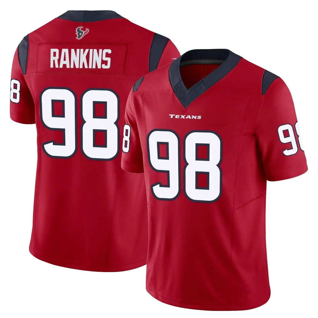 BIPIHUC H.Texans #98 Sheldon Rankins Player Red Limited Vapor F.U.S.E. Home Game Stitched Jerseys