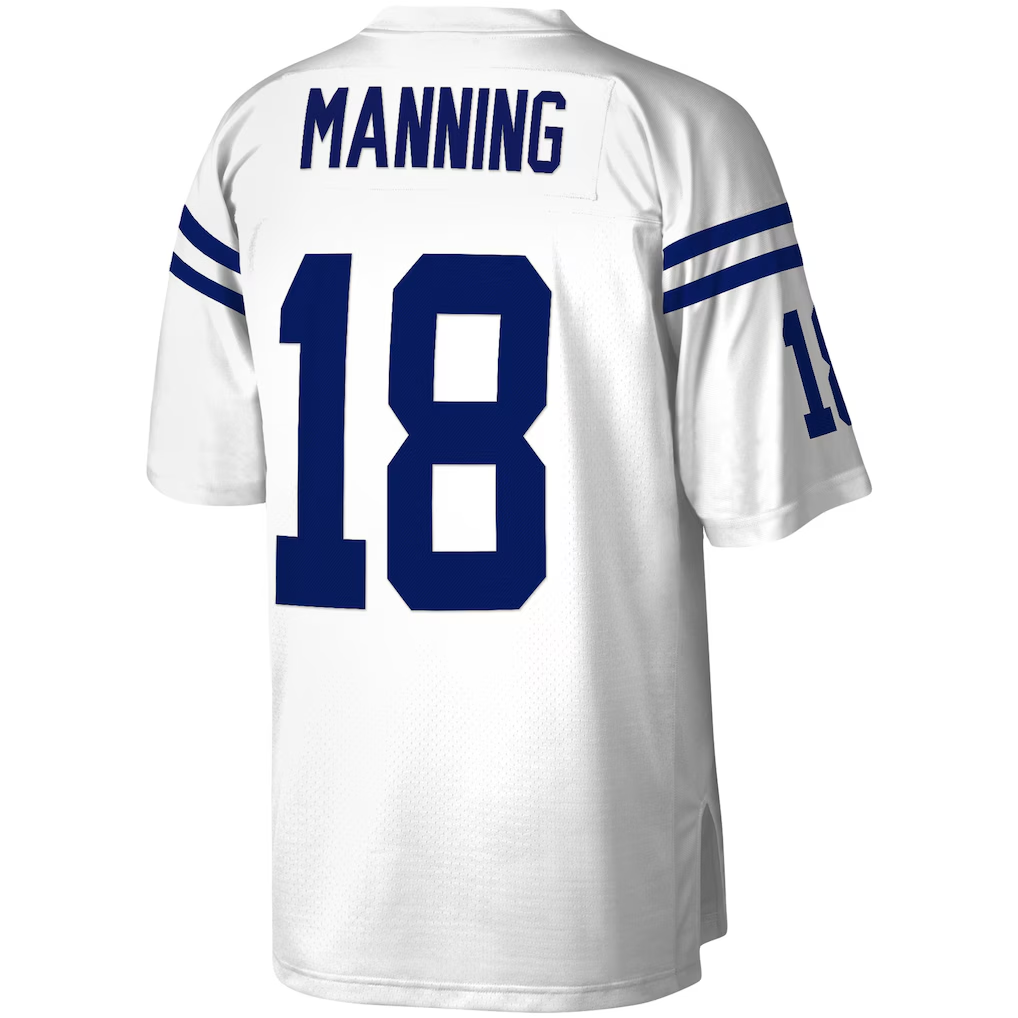 BIPIHUC IN.Colts #18 Peyton Manning Mitchell & Ness White Legacy Replica Jersey