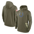 BIPIHUC IN.Colts Olive Salute To Service Hoodies Limited Blank Player Stitched Jerseys