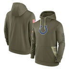 BIPIHUC IN.Colts Olive Salute To Service Hoodies Limited Blank Player Stitched Jerseys