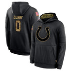 BIPIHUC IN.Colts #0 Camryn Bynum Player Black Salute to Service Hoodies Limited Game Stitched Jerseys