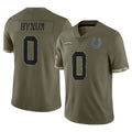 BIPIHUC IN.Colts #0 Camryn Bynum Player Olive Salute To Service Limited Stitched Jerseys