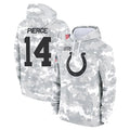 BIPIHUC IN.Colts #14 Alec Pierce Player Arctic Camo Salute to Service Hoodies Limited Game Stitched Jerseys
