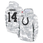 BIPIHUC IN.Colts #14 Alec Pierce Player Arctic Camo Salute to Service Hoodies Limited Game Stitched Jerseys