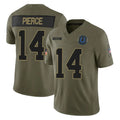 BIPIHUC IN.Colts #14 Alec Pierce Player Olive 2025 Salute To Service Limited Game Stitched Jerseys