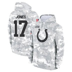 BIPIHUC IN.Colts #17 Daniel Jones Player Arctic Camo Salute to Service Hoodies Limited Game Stitched Jerseys
