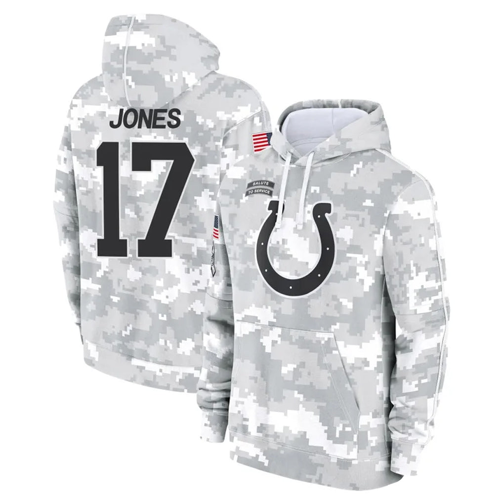 BIPIHUC IN.Colts #17 Daniel Jones Player Arctic Camo Salute to Service Hoodies Limited Game Stitched Jerseys
