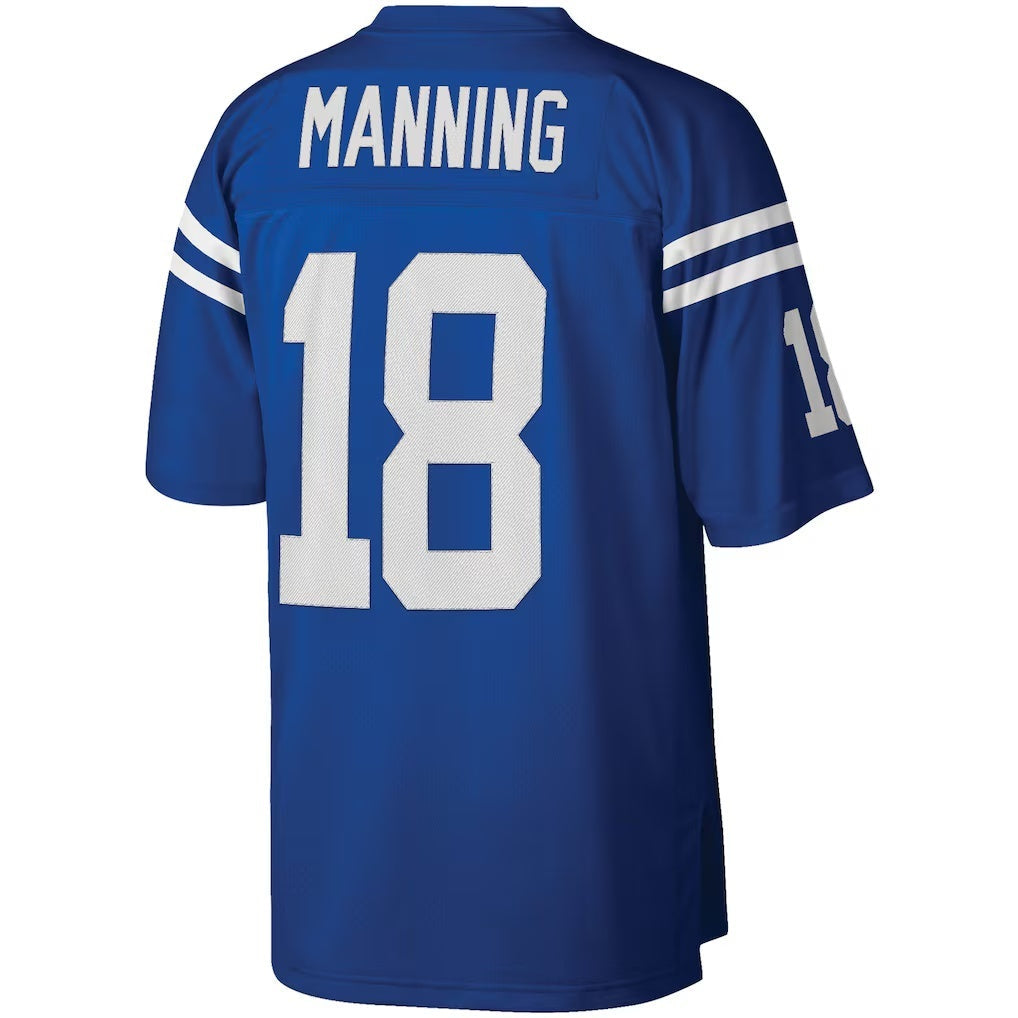 BIPIHUC IN.Colts #18 Peyton Manning Mitchell & Ness Royal Big & Tall Retired Player Replica Stitched Jerseys