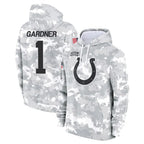 BIPIHUC IN.Colts #1 Sauce Gardner Player Arctic Camo Salute to Service Hoodies Limited Game Stitched Jerseys