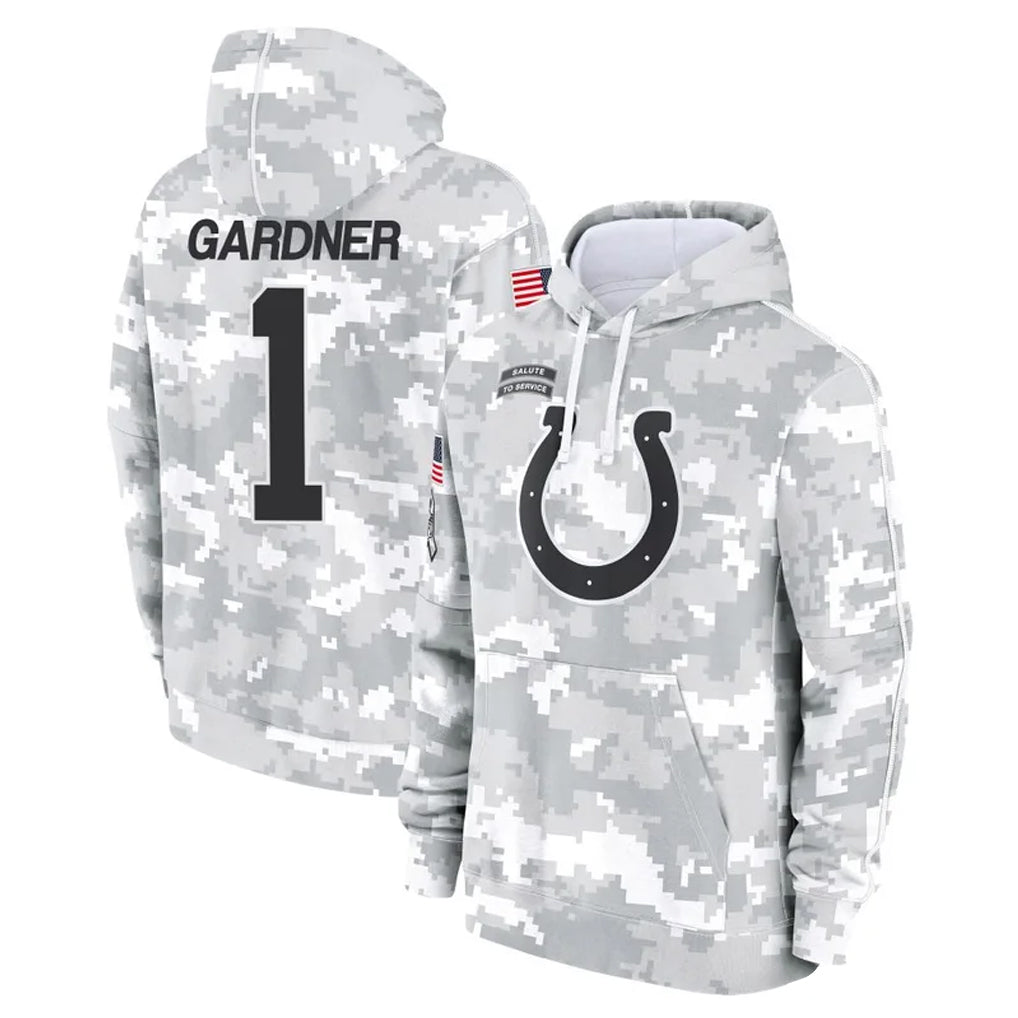 BIPIHUC IN.Colts #1 Sauce Gardner Player Arctic Camo Salute to Service Hoodies Limited Game Stitched Jerseys