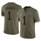 BIPIHUC IN.Colts #1 Sauce Gardner Player Olive Salute To Service Limited Stitched Jerseys