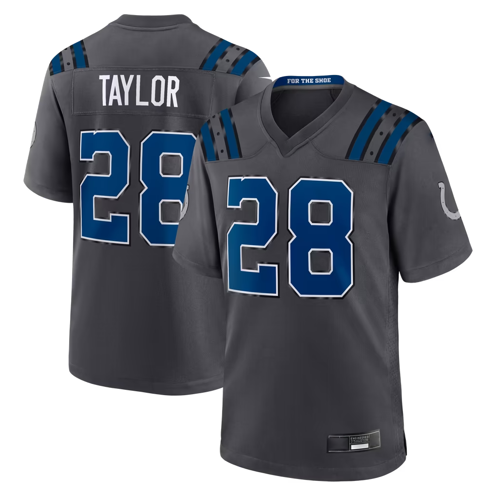 BIPIHUC IN.Colts #28 Jonathan Taylor Anthracite 2026 Rivalries Collection Game Stitched Jerseys