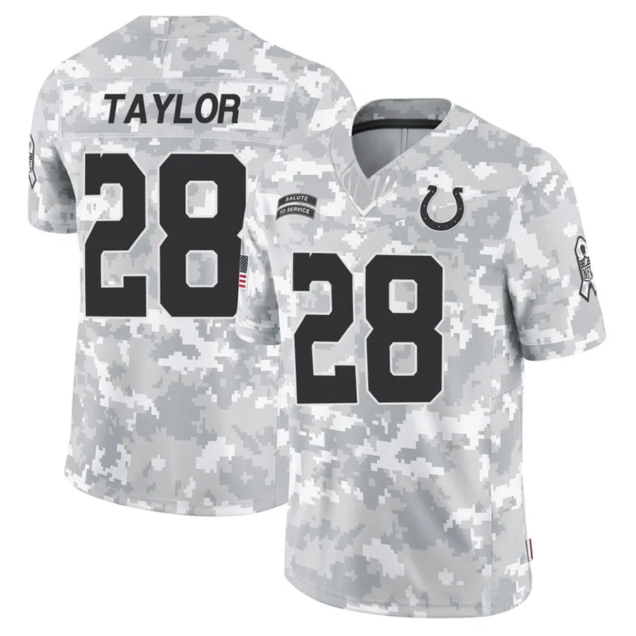 BIPIHUC IN.Colts #28 Jonathan Taylor Player Arctic Camo Salute to Service Limited Stitched Jerseys