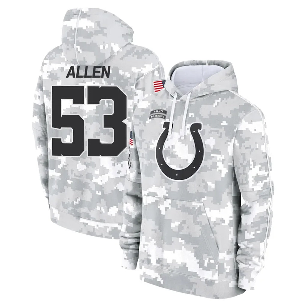 BIPIHUC IN.Colts #53 CJ Allen Player Arctic Camo Salute to Service Hoodies Limited Game Stitched Jerseys