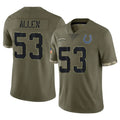 BIPIHUC IN.Colts #53 CJ Allen Player Olive Salute To Service Limited Stitched Jerseys