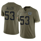 BIPIHUC IN.Colts #53 CJ Allen Player Olive Salute To Service Limited Stitched Jerseys