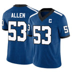 BIPIHUC IN.Colts #53 CJ Allen Player Royal Limited Indiana Nights Alternate Vapor F.U.S.E. Home Game Stitched Jerseys