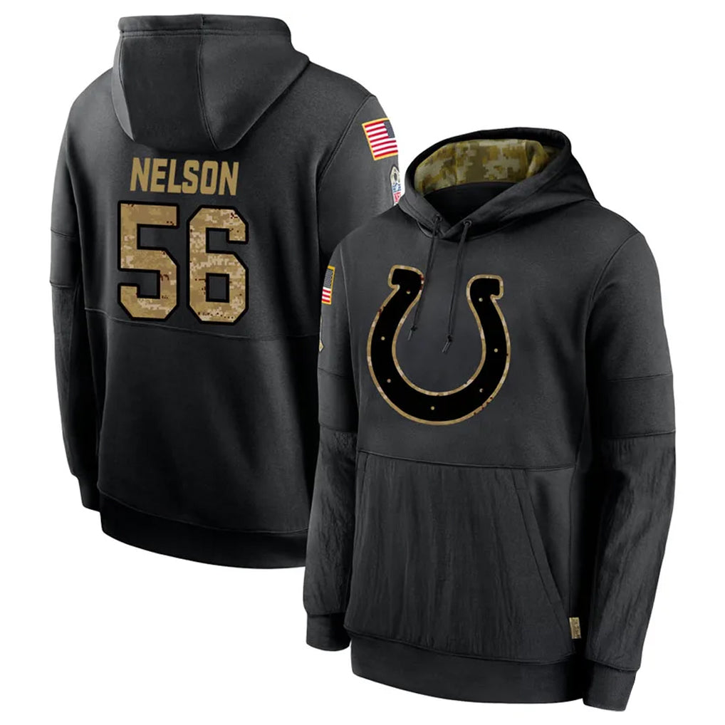 BIPIHUC IN.Colts #56 Quenton Nelson Player Black Salute to Service Hoodies Limited Game Stitched Jerseys