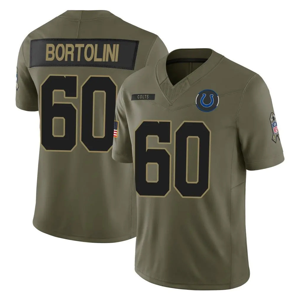 BIPIHUC IN.Colts #60 Tanor Bortolini Player Olive 2025 Salute To Service Limited Game Stitched Jerseys