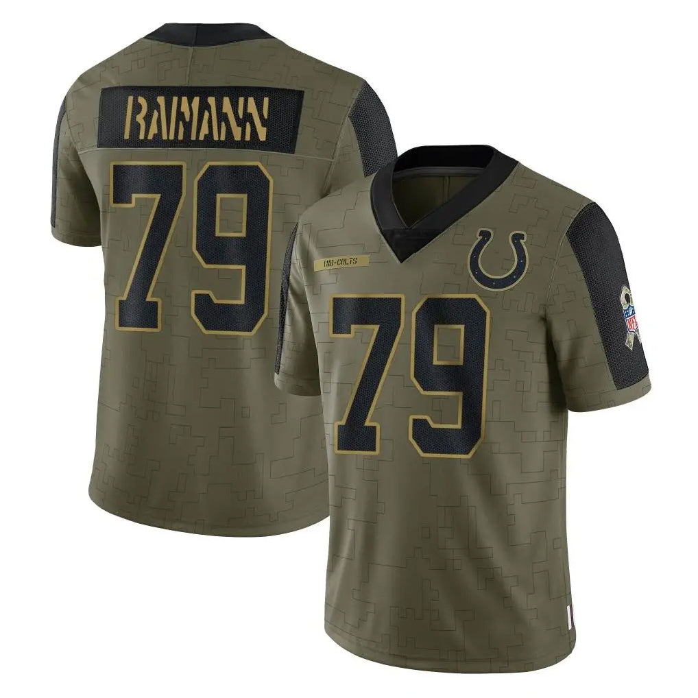 BIPIHUC IN.Colts #79 Bernhard Raimann Player Olive Salute To Service Limited Game Stitched Jerseys