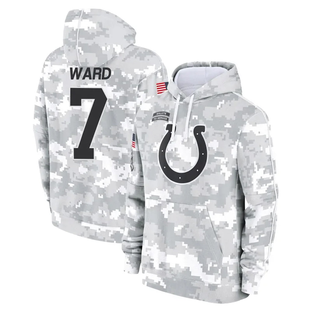 BIPIHUC IN.Colts #7 Charvarius Ward Sr. Player Arctic Camo Salute to Service Hoodies Limited Game Stitched Jerseys