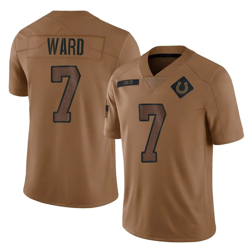 BIPIHUC IN.Colts #7 Charvarius Ward Sr. Player Brown Salute To Service Limited Stitched Jerseys