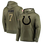 BIPIHUC IN.Colts #7 Charvarius Ward Sr. Player Olive Salute to Service Pullover Hoodies Home Game Stitched Jerseys