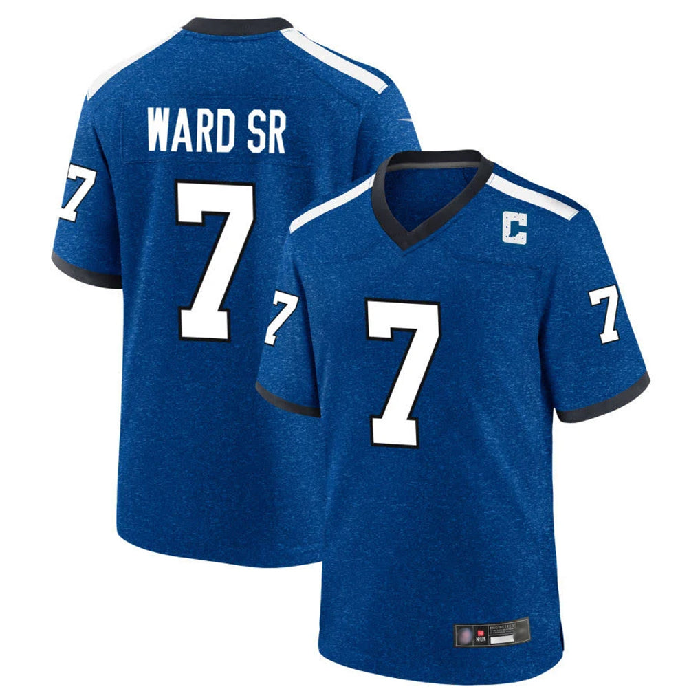 BIPIHUC IN.Colts #7 Charvarius Ward Sr. Player Royal Alternate Indiana Nights Home Game Stitched Jerseys