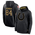 BIPIHUC IN.Colts #84 Tyler Warren Player Black Salute to Service Hoodies Limited Game Stitched Jerseys