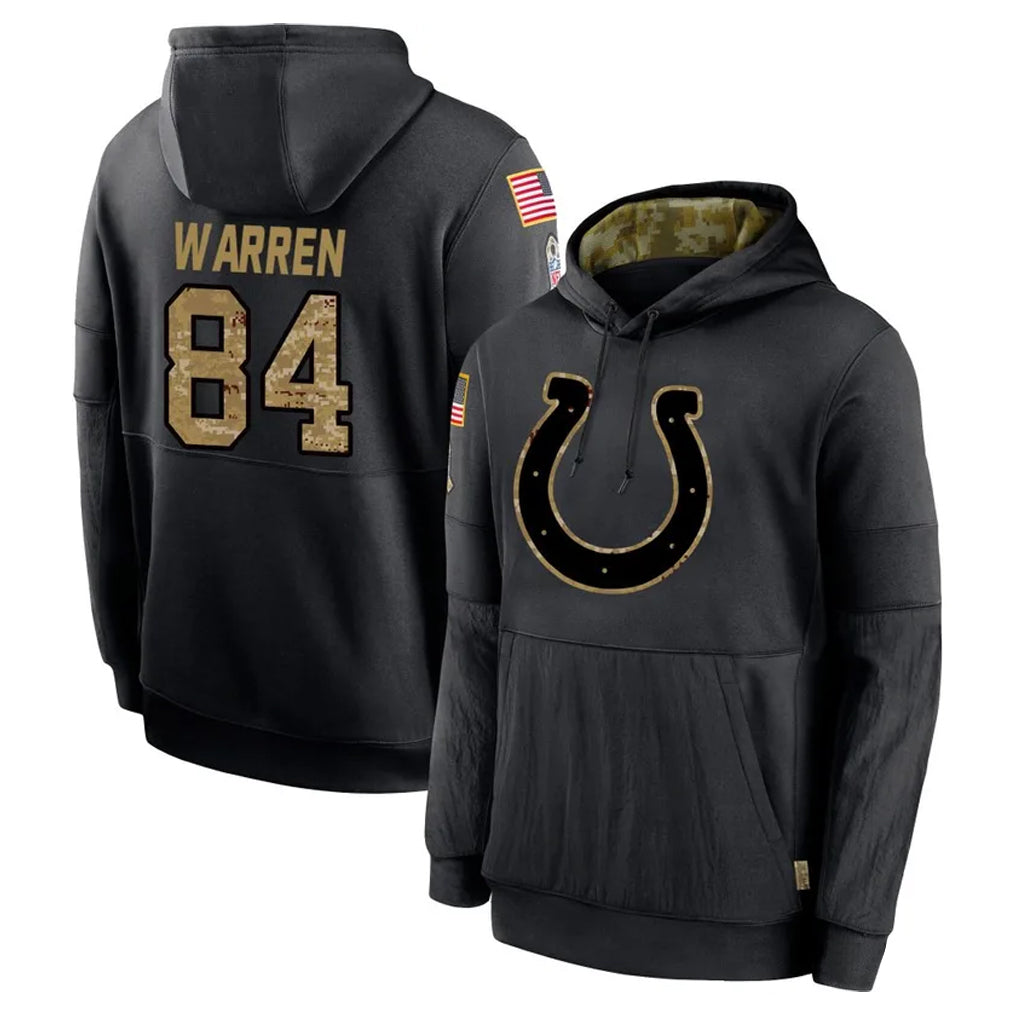 BIPIHUC IN.Colts #84 Tyler Warren Player Black Salute to Service Hoodies Limited Game Stitched Jerseys