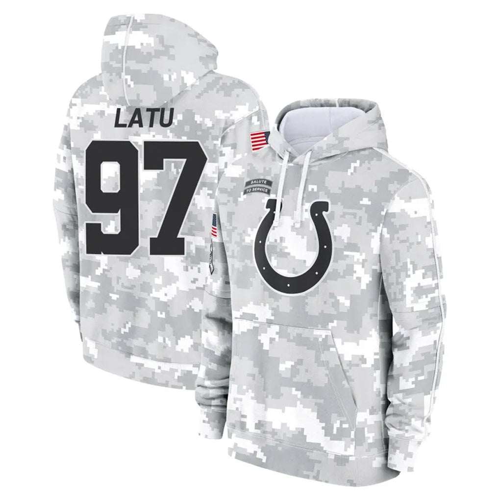 BIPIHUC IN.Colts #97 Laiatu Latu Player Arctic Camo Salute to Service Hoodies Limited Game Stitched Jerseys