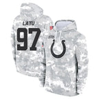 BIPIHUC IN.Colts #97 Laiatu Latu Player Arctic Camo Salute to Service Hoodies Limited Game Stitched Jerseys