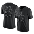 BIPIHUC IN.Colts #97 Laiatu Latu Player Black Reflective Limited Game Stitched Jerseys