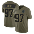 BIPIHUC IN.Colts #97 Laiatu Latu Player Olive 2025 Salute To Service Limited Game Stitched Jerseys