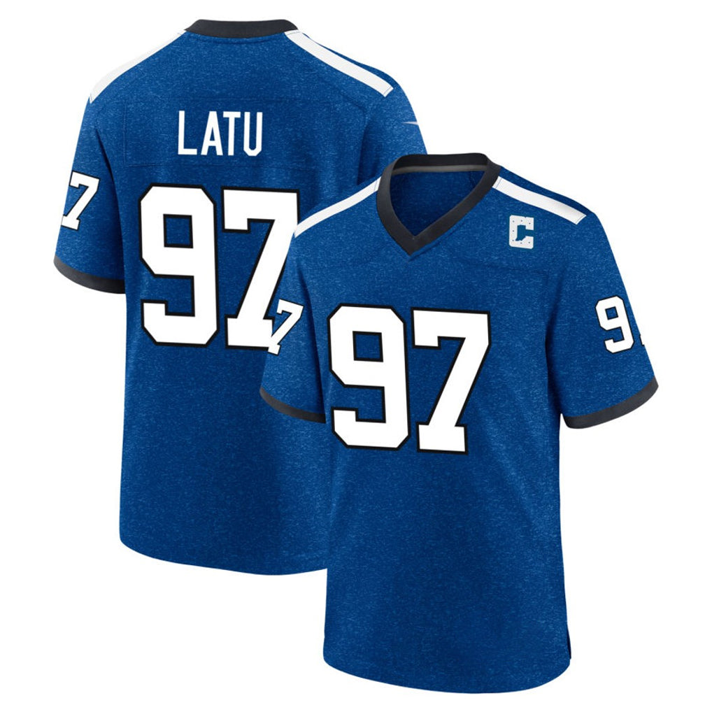 BIPIHUC IN.Colts #97 Laiatu Latu Player Royal Alternate Indiana Nights Home Game Stitched Jerseys